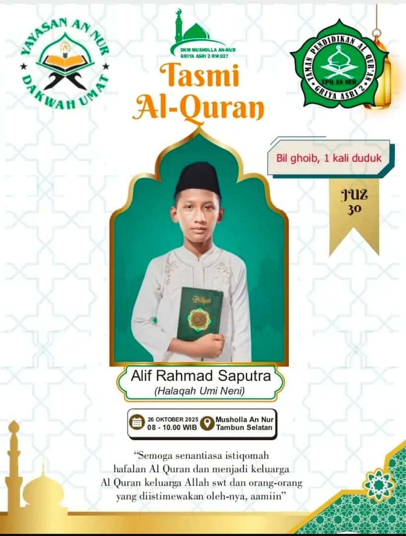 Peserta Tasmi Juz 30 26/10/2025